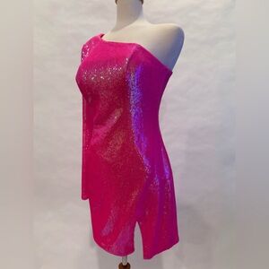 Glamorous hot pink One-Shoulder Dress